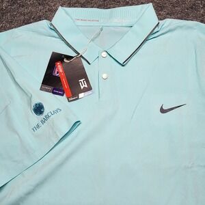 Nike Mens Tiger Woods PGA Tour Barclays Golf Course Woven Polo Shirt XXL NEW